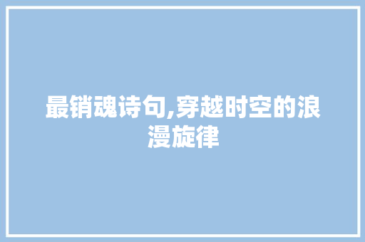 最销魂诗句,穿越时空的浪漫旋律