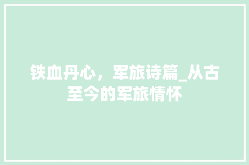 铁血丹心，军旅诗篇_从古至今的军旅情怀 工作总结