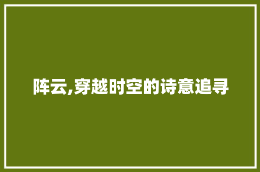 阵云,穿越时空的诗意追寻