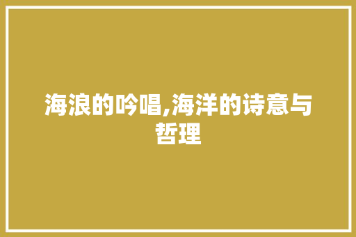 海浪的吟唱,海洋的诗意与哲理