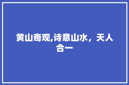 黄山奇观,诗意山水，天人合一 商业文稿
