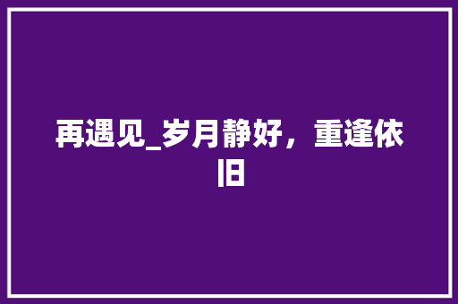 再遇见_岁月静好，重逢依旧