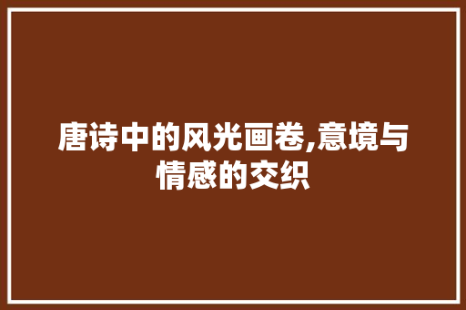 唐诗中的风光画卷,意境与情感的交织