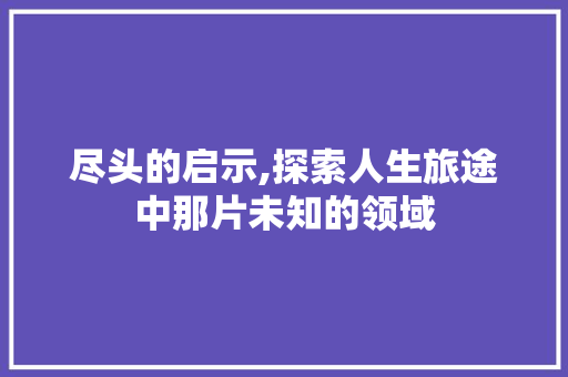 尽头的启示,探索人生旅途中那片未知的领域