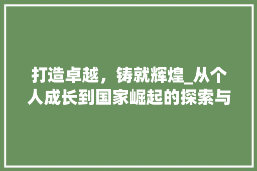 打造卓越，铸就辉煌_从个人成长到国家崛起的探索与方法 工作报告