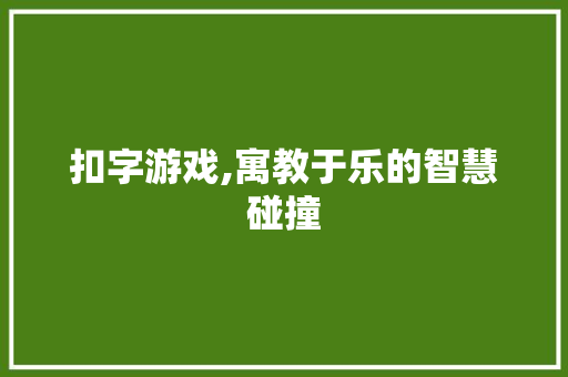 扣字游戏,寓教于乐的智慧碰撞