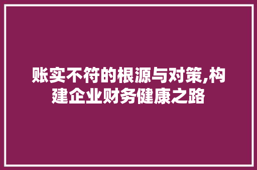 账实不符的根源与对策,构建企业财务健康之路