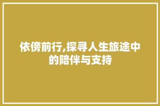依傍前行,探寻人生旅途中的陪伴与支持 生活感悟