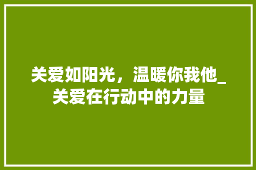 关爱如阳光，温暖你我他_关爱在行动中的力量