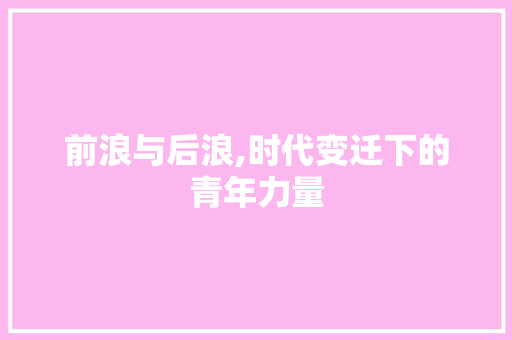 前浪与后浪,时代变迁下的青年力量