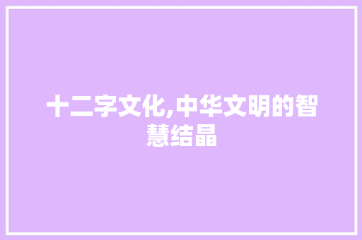 十二字文化,中华文明的智慧结晶