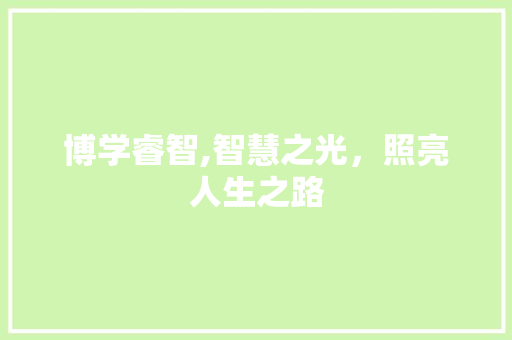 博学睿智,智慧之光，照亮人生之路