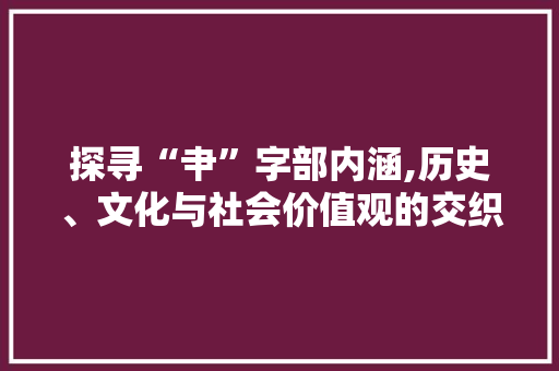 探寻“肀”字部内涵,历史、文化与社会价值观的交织