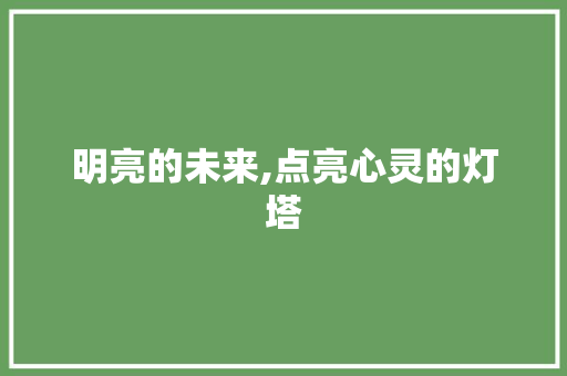 明亮的未来,点亮心灵的灯塔