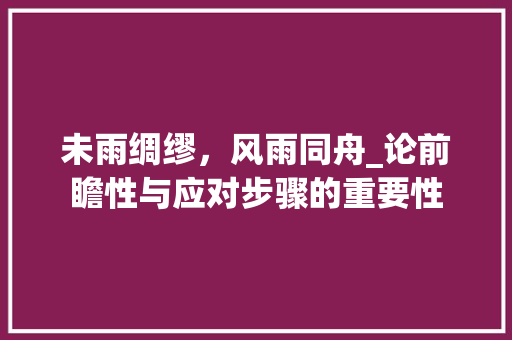 未雨绸缪，风雨同舟_论前瞻性与应对步骤的重要性