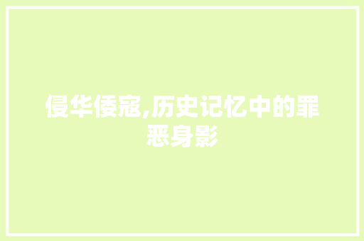 侵华倭寇,历史记忆中的罪恶身影