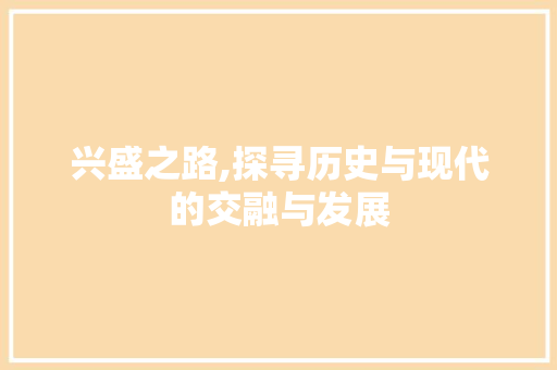兴盛之路,探寻历史与现代的交融与发展