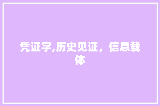 凭证字,历史见证，信息载体