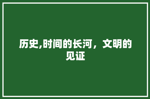 历史,时间的长河，文明的见证