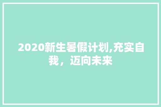 2020新生暑假计划,充实自我，迈向未来