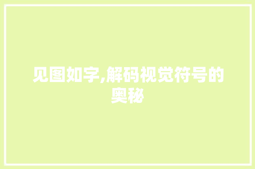 见图如字,解码视觉符号的奥秘