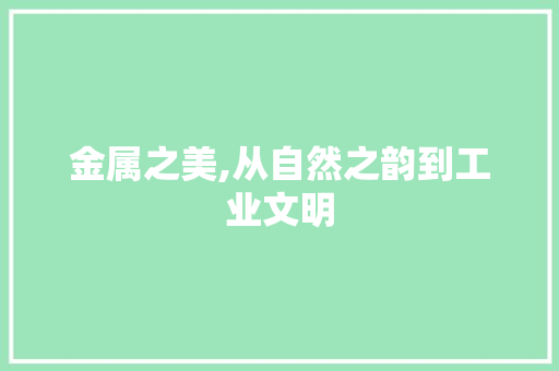 金属之美,从自然之韵到工业文明