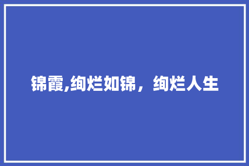 锦霞,绚烂如锦，绚烂人生