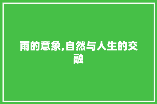 雨的意象,自然与人生的交融