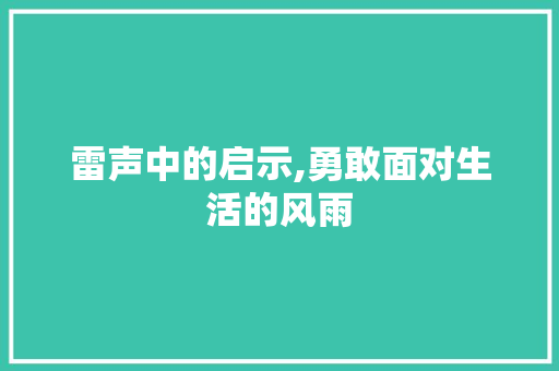雷声中的启示,勇敢面对生活的风雨 生活类