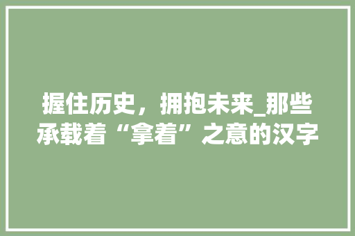握住历史，拥抱未来_那些承载着“拿着”之意的汉字