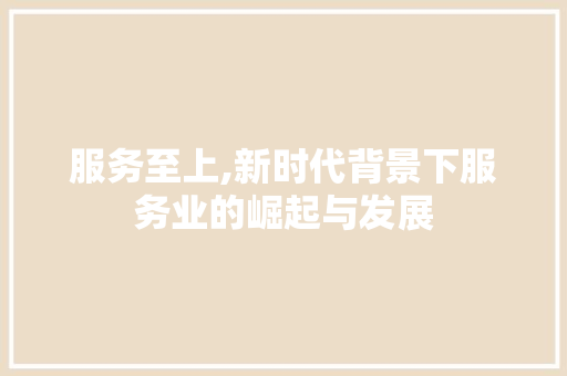 服务至上,新时代背景下服务业的崛起与发展