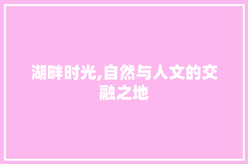 湖畔时光,自然与人文的交融之地