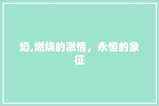 焰,燃烧的激情，永恒的象征