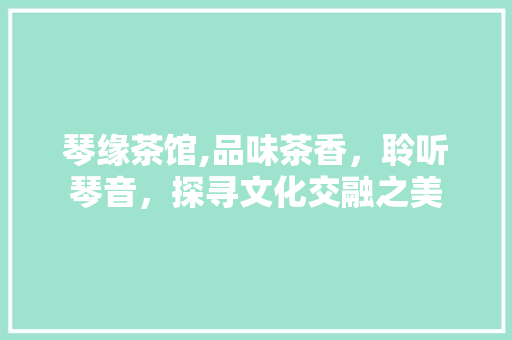 琴缘茶馆,品味茶香，聆听琴音，探寻文化交融之美