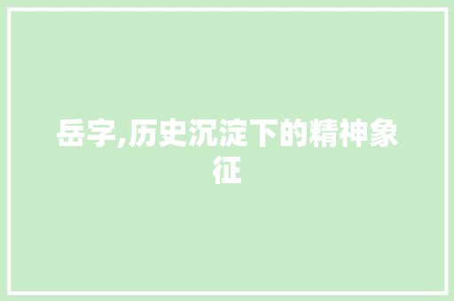 岳字,历史沉淀下的精神象征