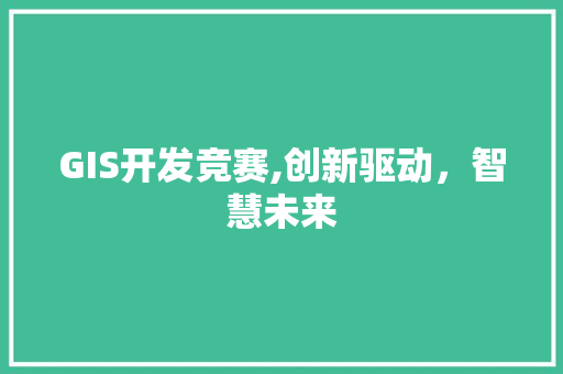 GIS开发竞赛,创新驱动，智慧未来