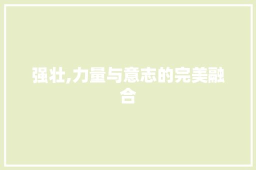 强壮,力量与意志的完美融合