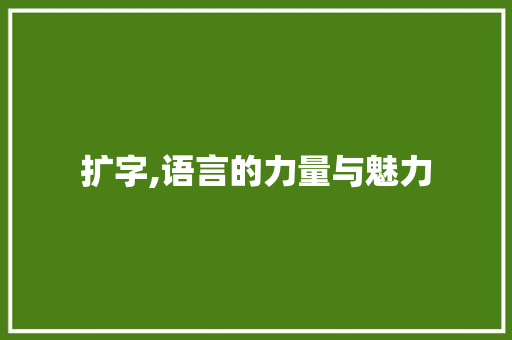 扩字,语言的力量与魅力