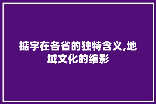 掂字在各省的独特含义,地域文化的缩影