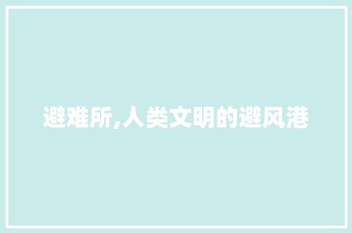 避难所,人类文明的避风港