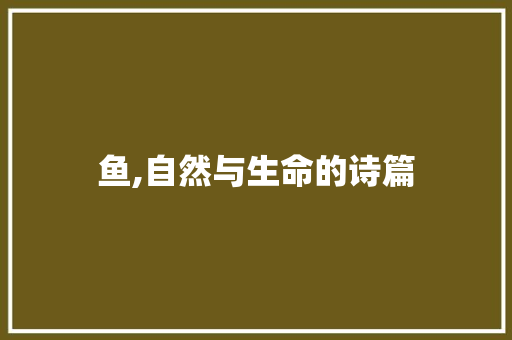鱼,自然与生命的诗篇