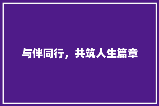 与伴同行，共筑人生篇章 特写稿