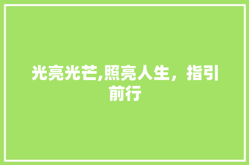 光亮光芒,照亮人生，指引前行