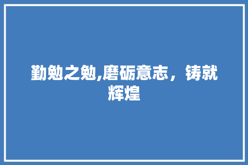 勤勉之勉,磨砺意志，铸就辉煌