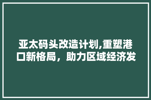亚太码头改造计划,重塑港口新格局，助力区域经济发展
