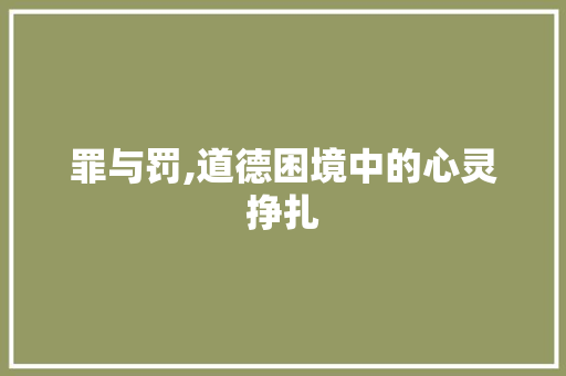 罪与罚,道德困境中的心灵挣扎