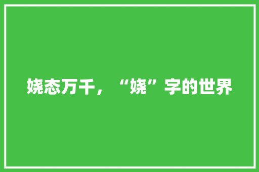 娆态万千，“娆”字的世界
