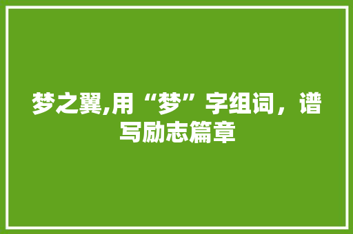 梦之翼,用“梦”字组词，谱写励志篇章