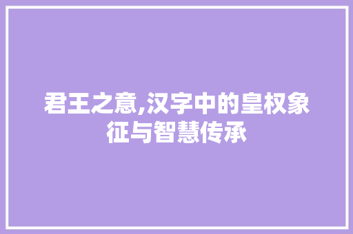 君王之意,汉字中的皇权象征与智慧传承