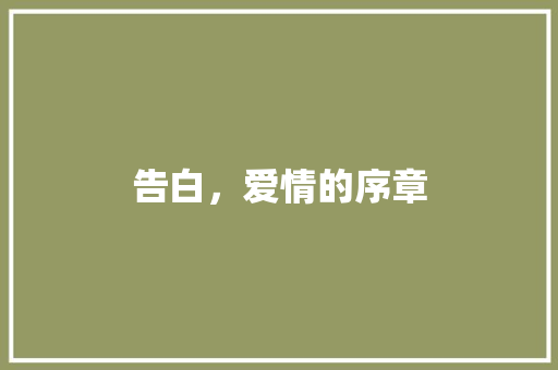 告白，爱情的序章